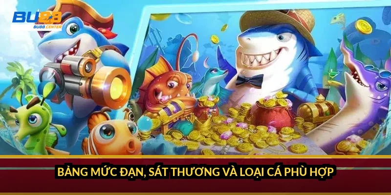 Bảng mức đạn, sát thương và loại cá phù hợp